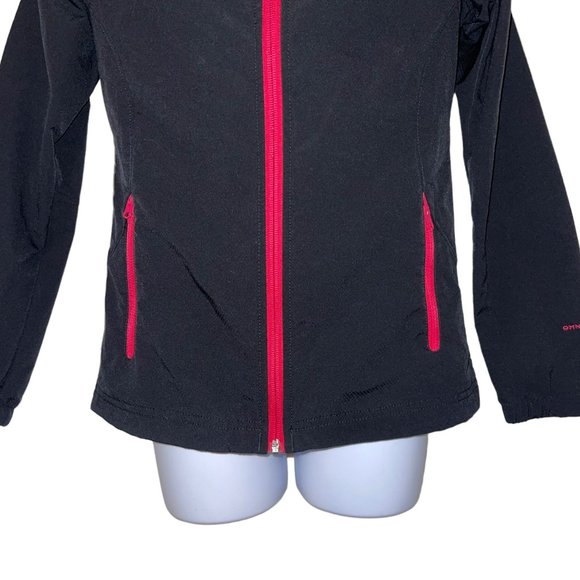 Columbia Sportswear Black Lightweight Jacket Girls 10 12 Windbreaker Pink Hoodie - Picture 3 of 10
